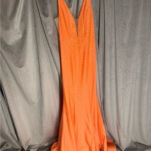 Elegant Orange Evening Gown